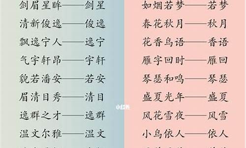 成语好听名字_成语好听名字大全