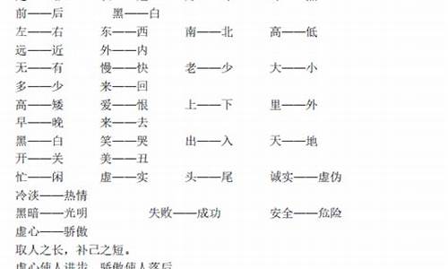 两个带有反义词的四字成语_两个带有反义词的四字成语有哪些