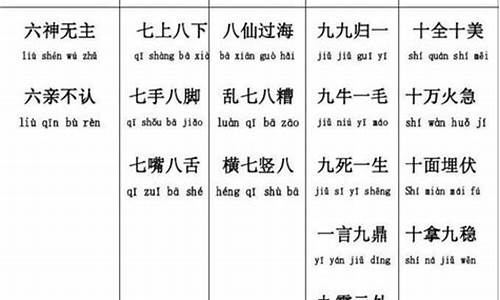 数字成语一到十成语_数字成语一到十成语接龙图片